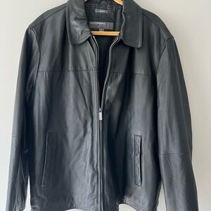 Perry Ellis Black Leather Jacket
